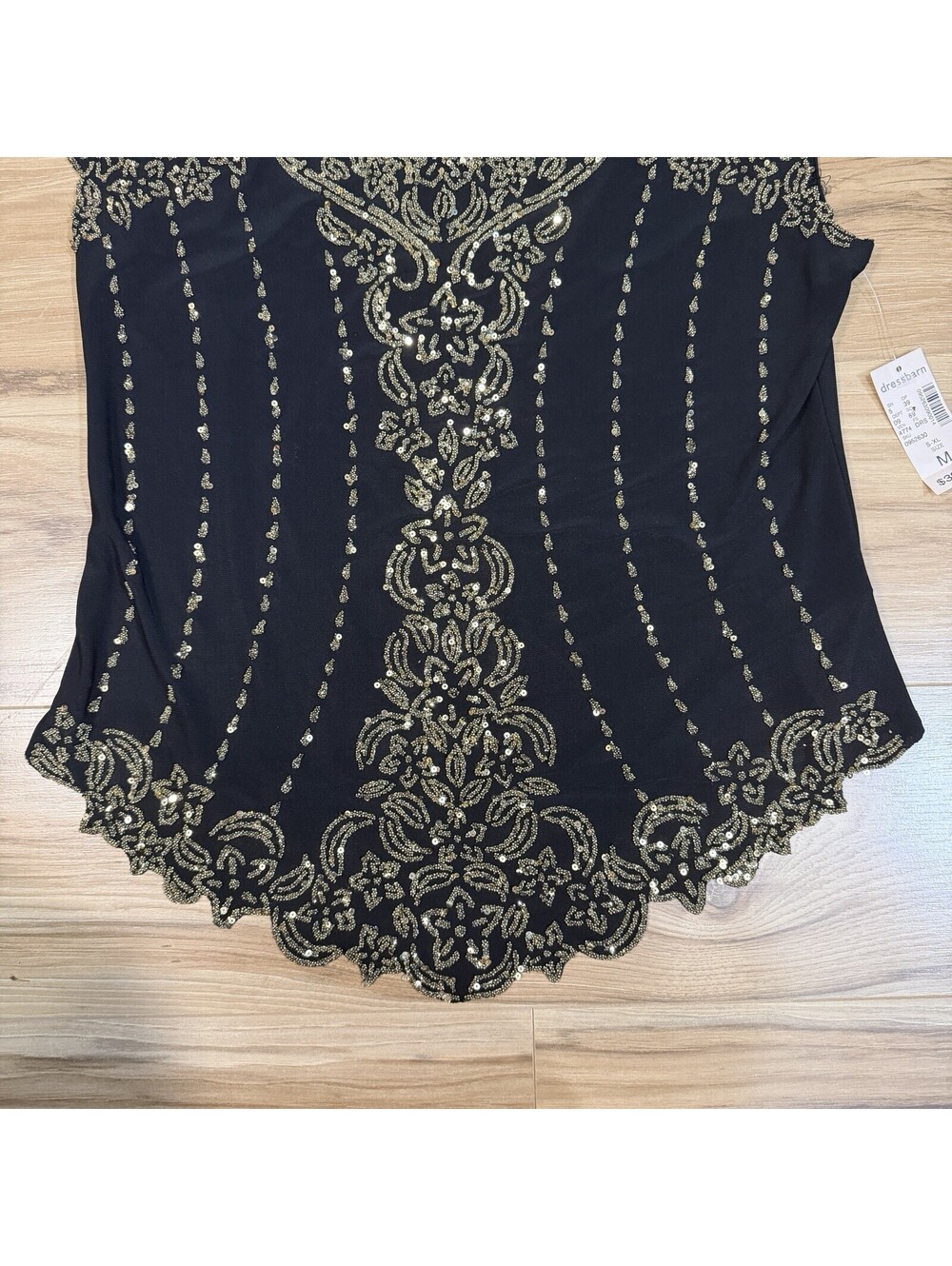 NWT Scalloped Black Whimsigoth Beaded Sleeveless Top Size Medium - Picture 6 of 8